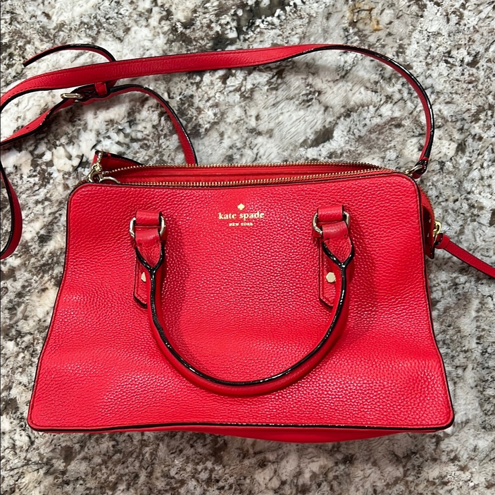 Kate Spade Red Satchel with Gold Hardware